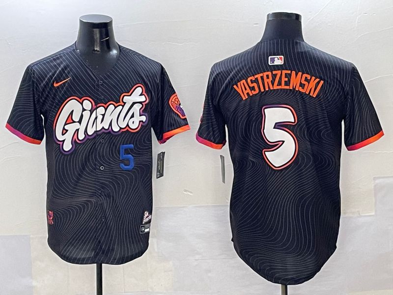 Men San Francisco Giants 5 Yastrzemski Black Joint Name 2025 Nike MLB Jersey style 34